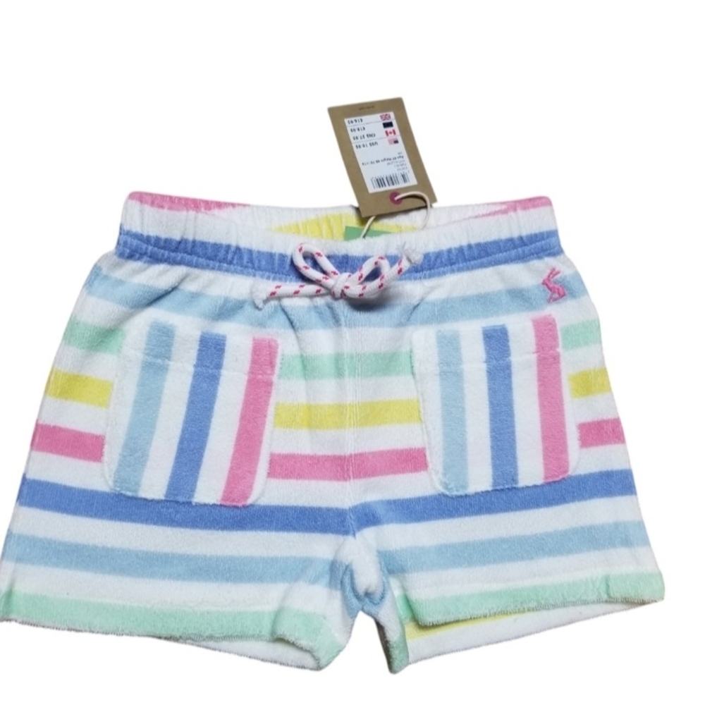 New Joules Pastel Striped Shorts 6y